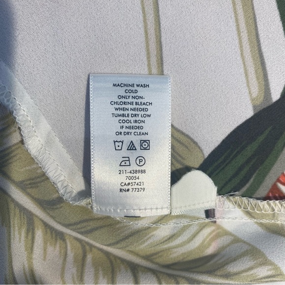 Ann Taylor Ruffle Mock Neck Floral Sleeveless Blouse - Picture 5 of 7